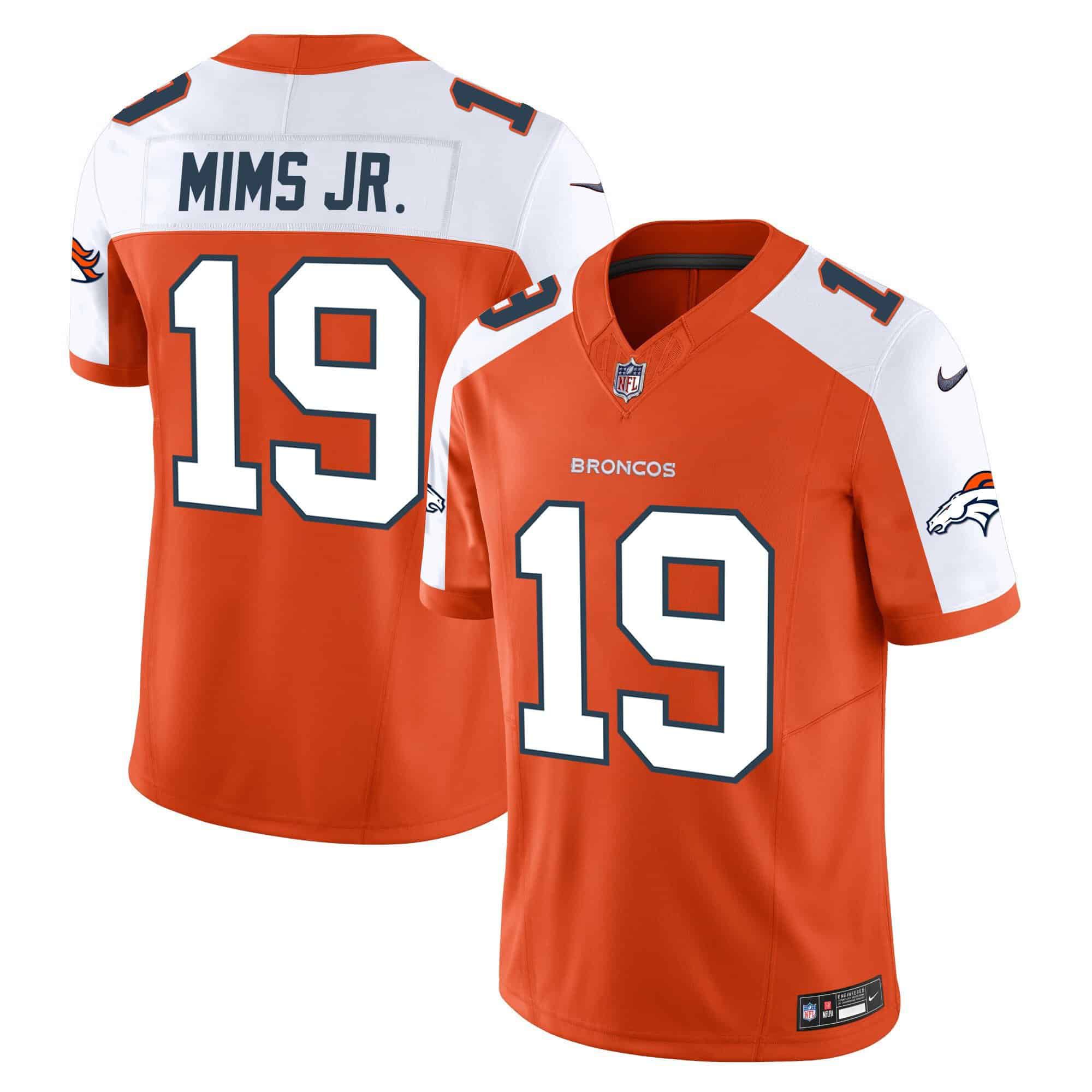 Men Denver Broncos #19 Mims jr Orange 2024 Nike Vapor Limited NFL Jersey style 1->indianapolis colts->NFL Jersey